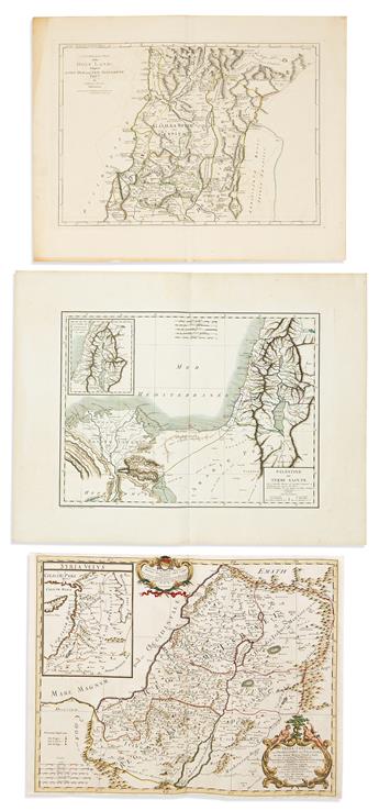 (HOLY LAND.) Group of 17 seventeenth-and-eighteenth-century engraved maps.